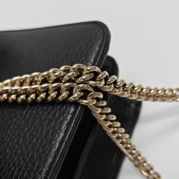Interlocking G Small Calfskin Black