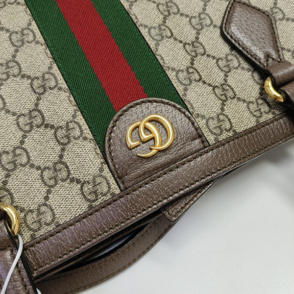 Ophidia Medium Monogram Coated Canvas Beige