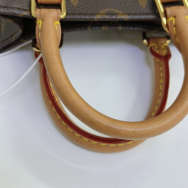 SAC PLAT Mini Monogram Coated Canvas Brown
