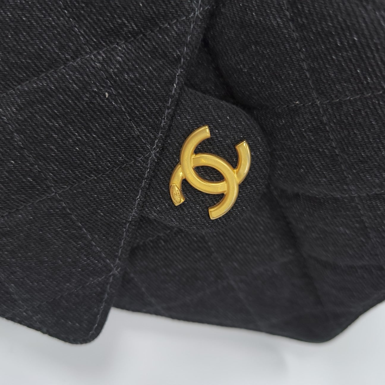 CHANEL 25 Quilted Denim Black