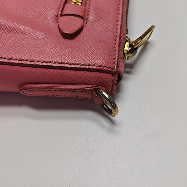Saffiano Calfskin Shoulder Bag Pink
