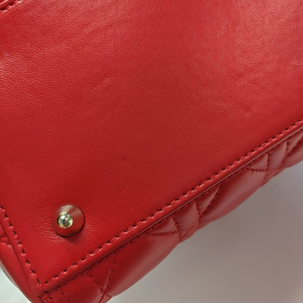Lady Dior Medium Cannage Lambskin Red