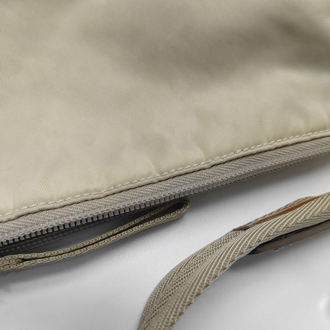 Nylon Shoulder Bag Beige
