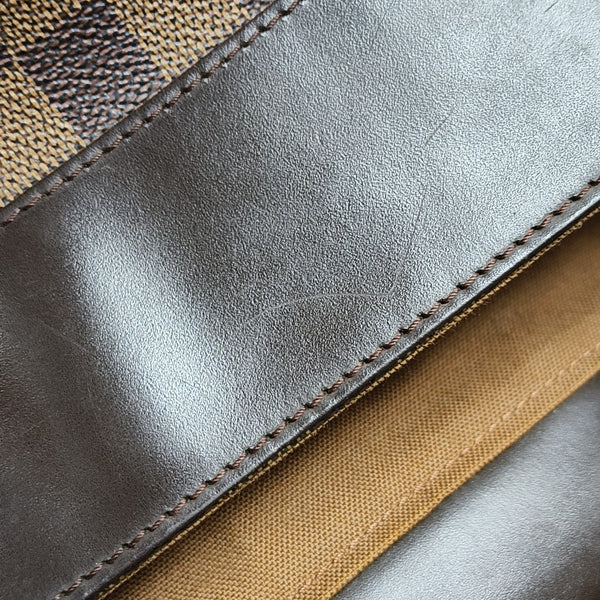 SOHO Damier Ebene Coated Canvas Brown