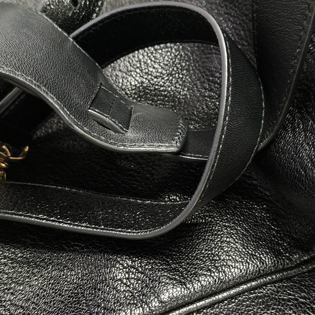 Classic Metallic Edge City Small Lambskin Black
