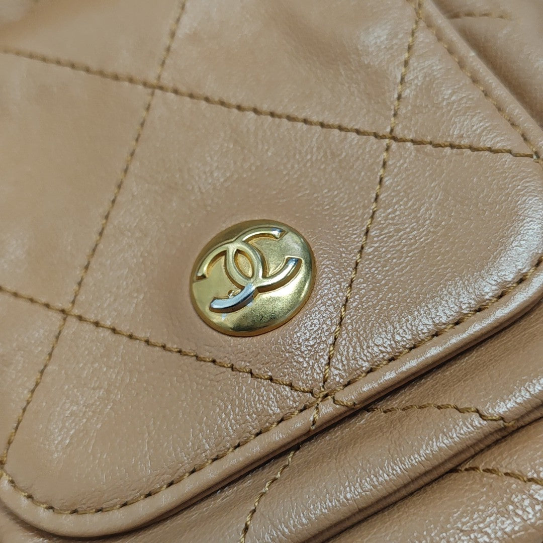 Suppletwins Small Quilted Calfskin Brown