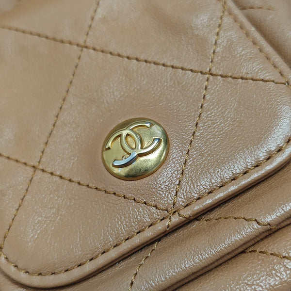 Suppletwins Small Quilted Calfskin Brown