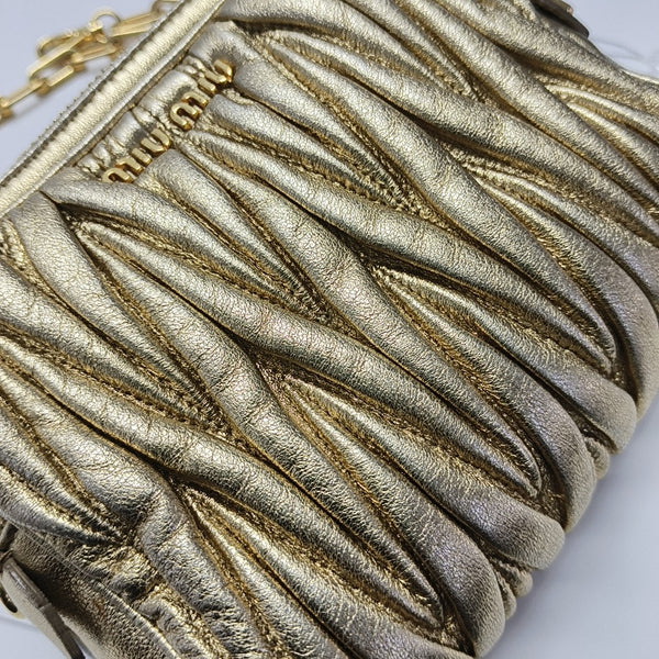 Quilted Lambskin Shoulder Bag Gold