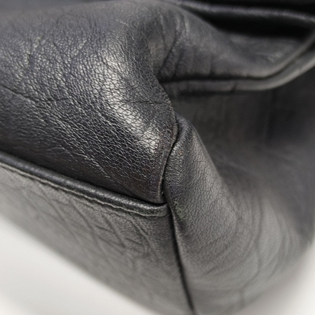 Calfskin Shoulder Bag Black