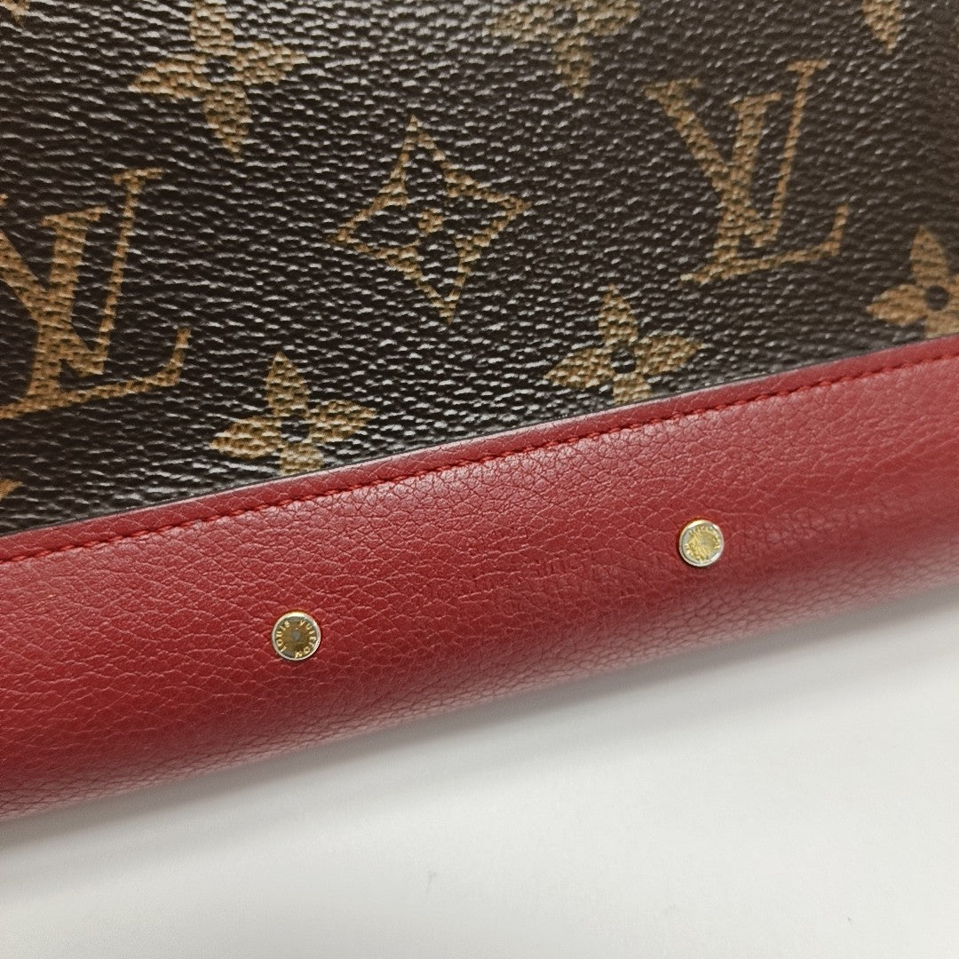 PALLAS Monogram Calfskin Red Wallet
