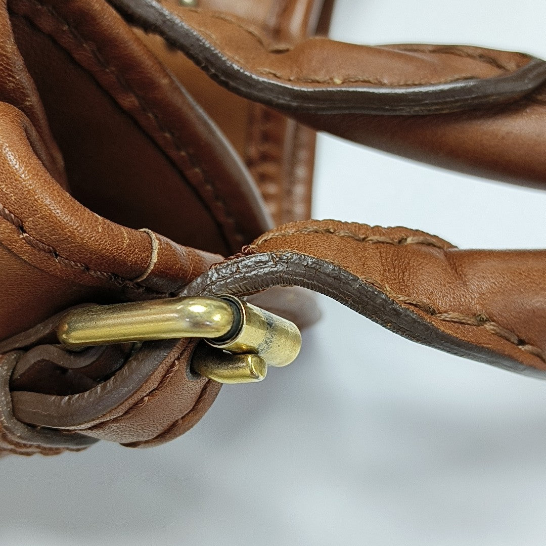 Calfskin Top Handle Bag Brown