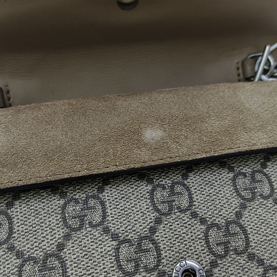 Dionysus Super Mini Monogram Coated Canvas Beige
