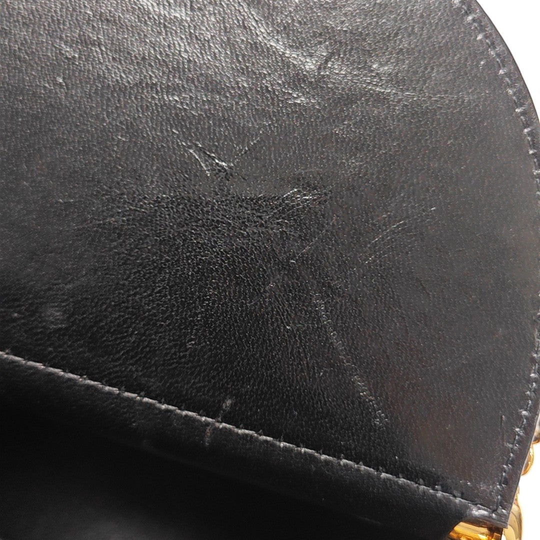 Quilted Calfskin Top Handle Bag Black
