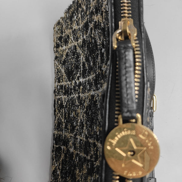 Diorstar Hobo Cannage Fabric Black