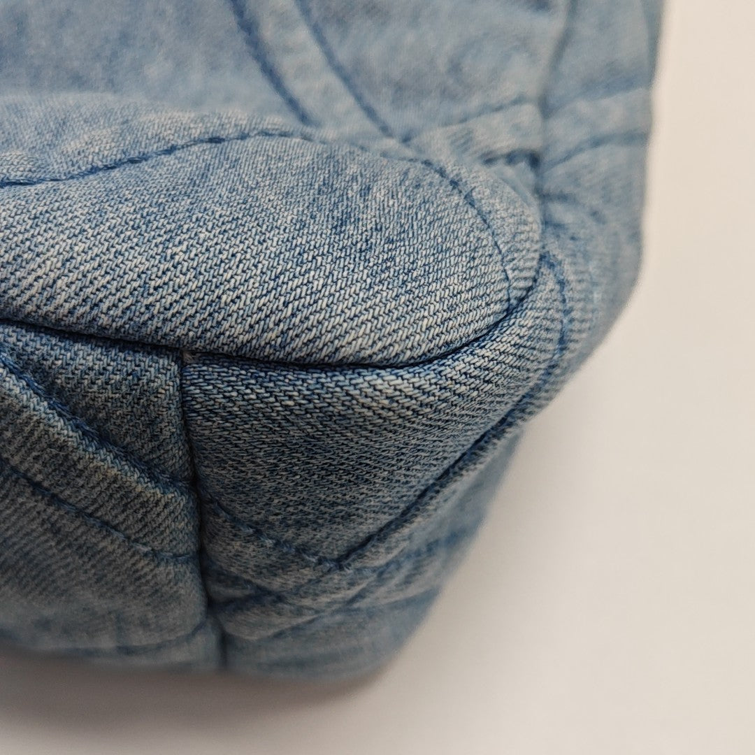 CHANEL 19 Small Quilted Canvas Blue