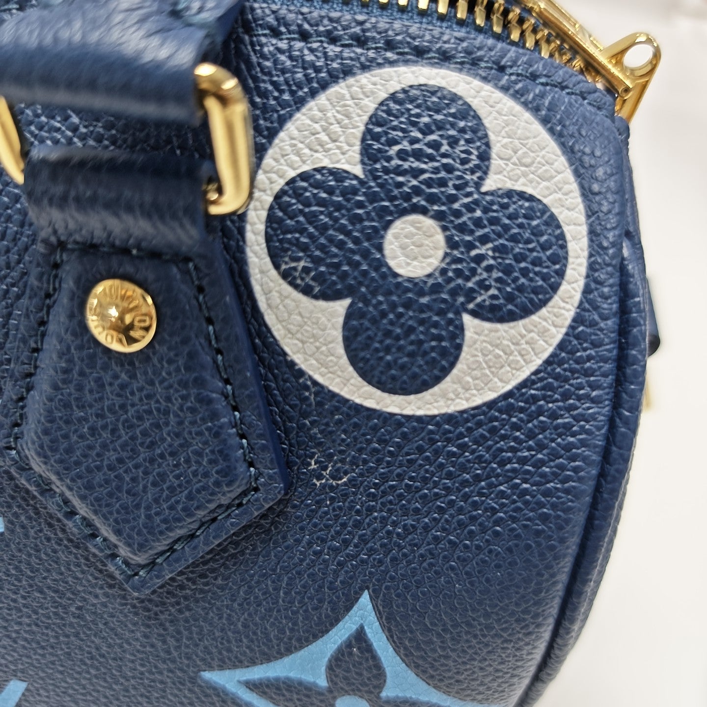 SPEEDY 20 Monogram Calfskin Blue