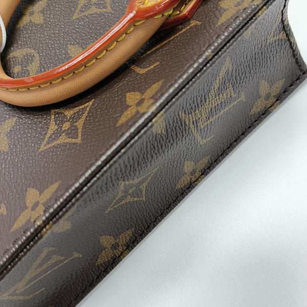 SAC PLAT Mini Monogram Coated Canvas Brown