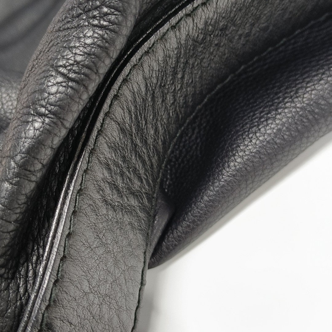 Calfskin Top Handle Bag Black