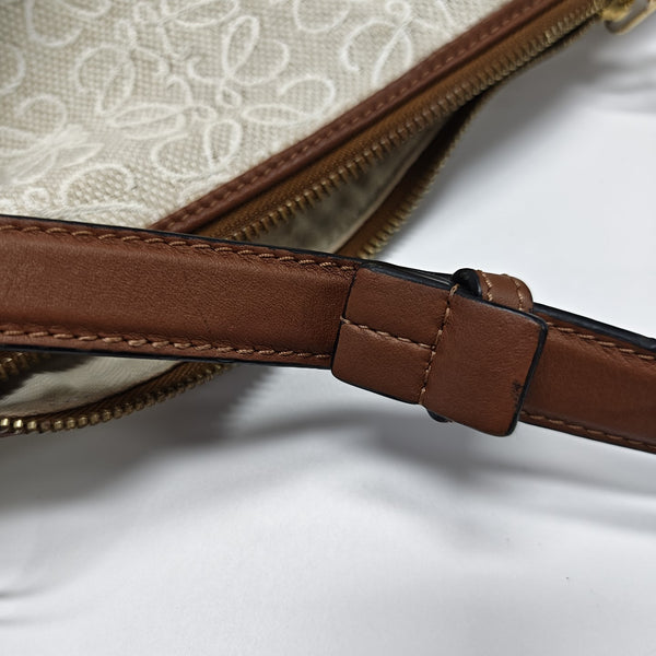 Monogram Canvas Shoulder Bag Beige