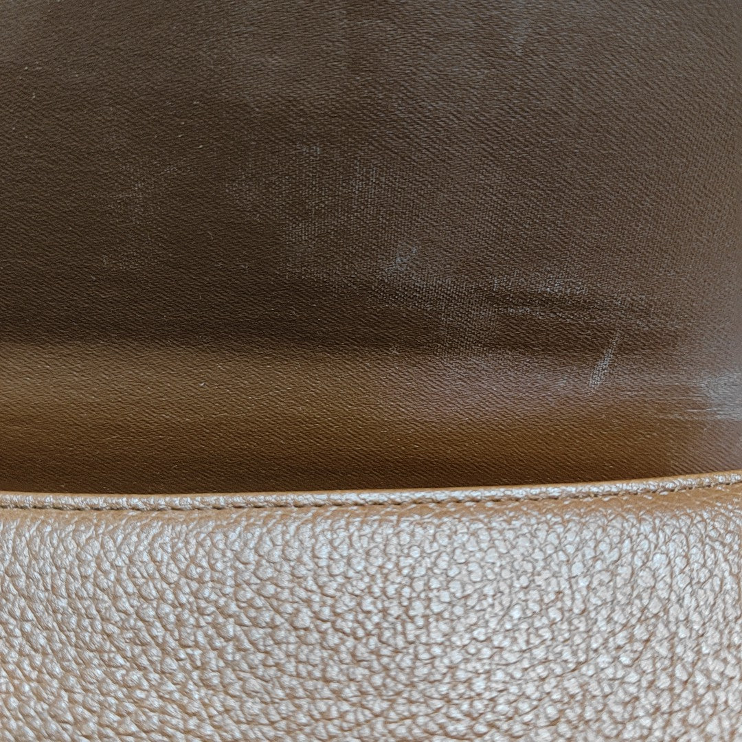 Calfskin Top Handle Bag Brown