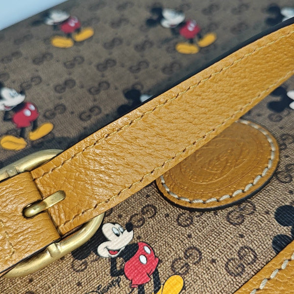 Disney X Gucci Small Monogram Coated Canvas Brown