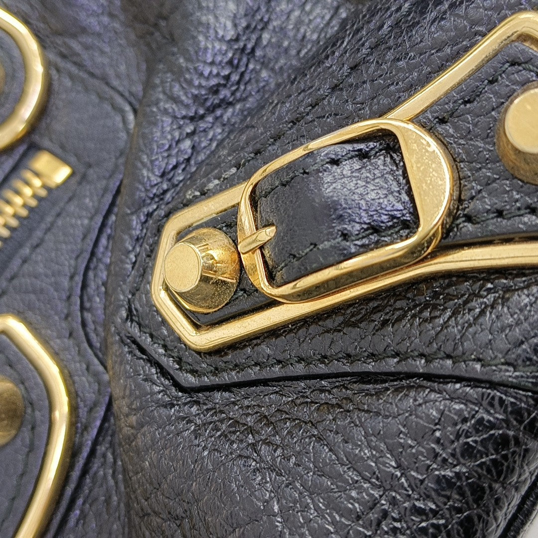 Classic Metallic Edge City Mini Lambskin Black