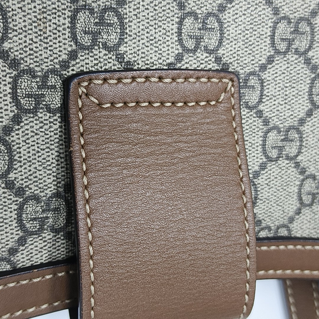 Padlock Medium Monogram Coated Canvas Beige