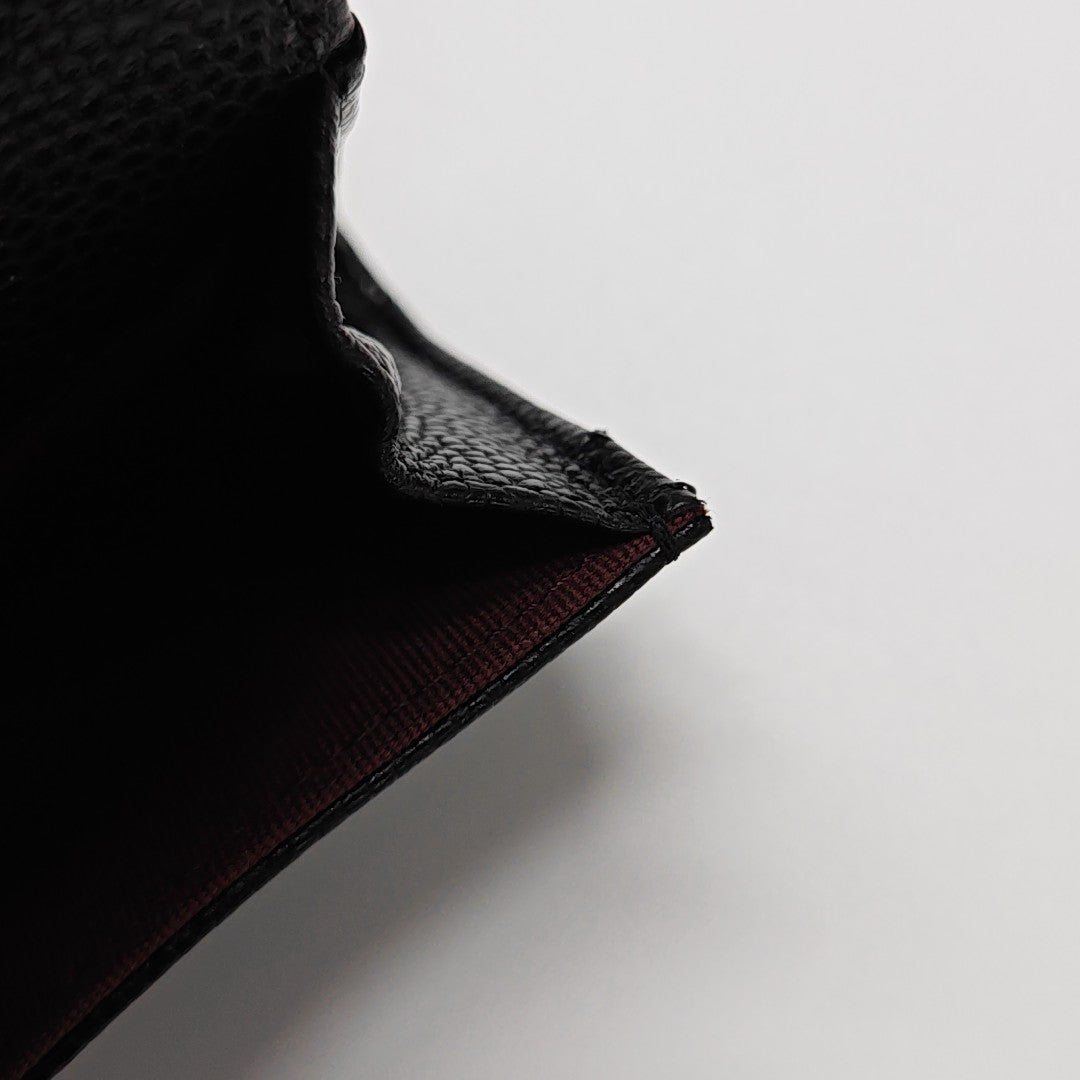 CLASSIC FLAP Quilted Grained Calfskin Black Card Holder