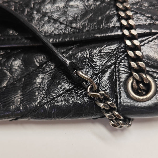 NIKI Small Chevron Calfskin Black