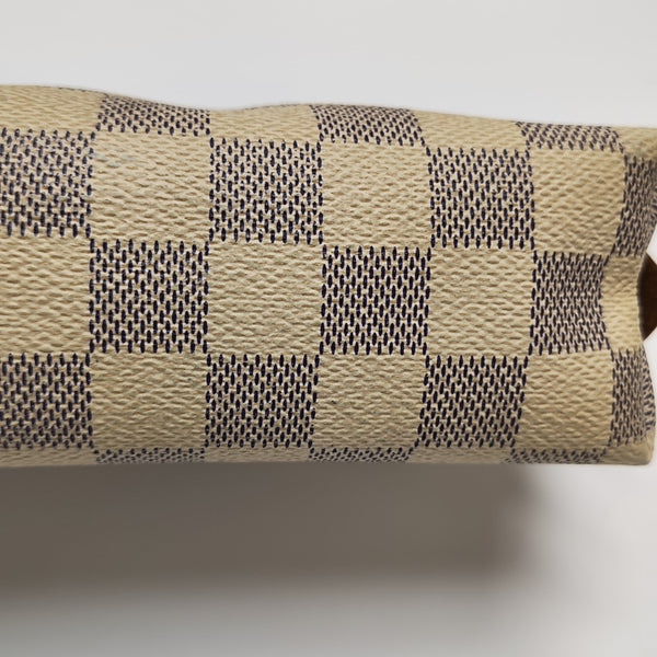 COSMETIC PM Damier Azur Coated Canvas White