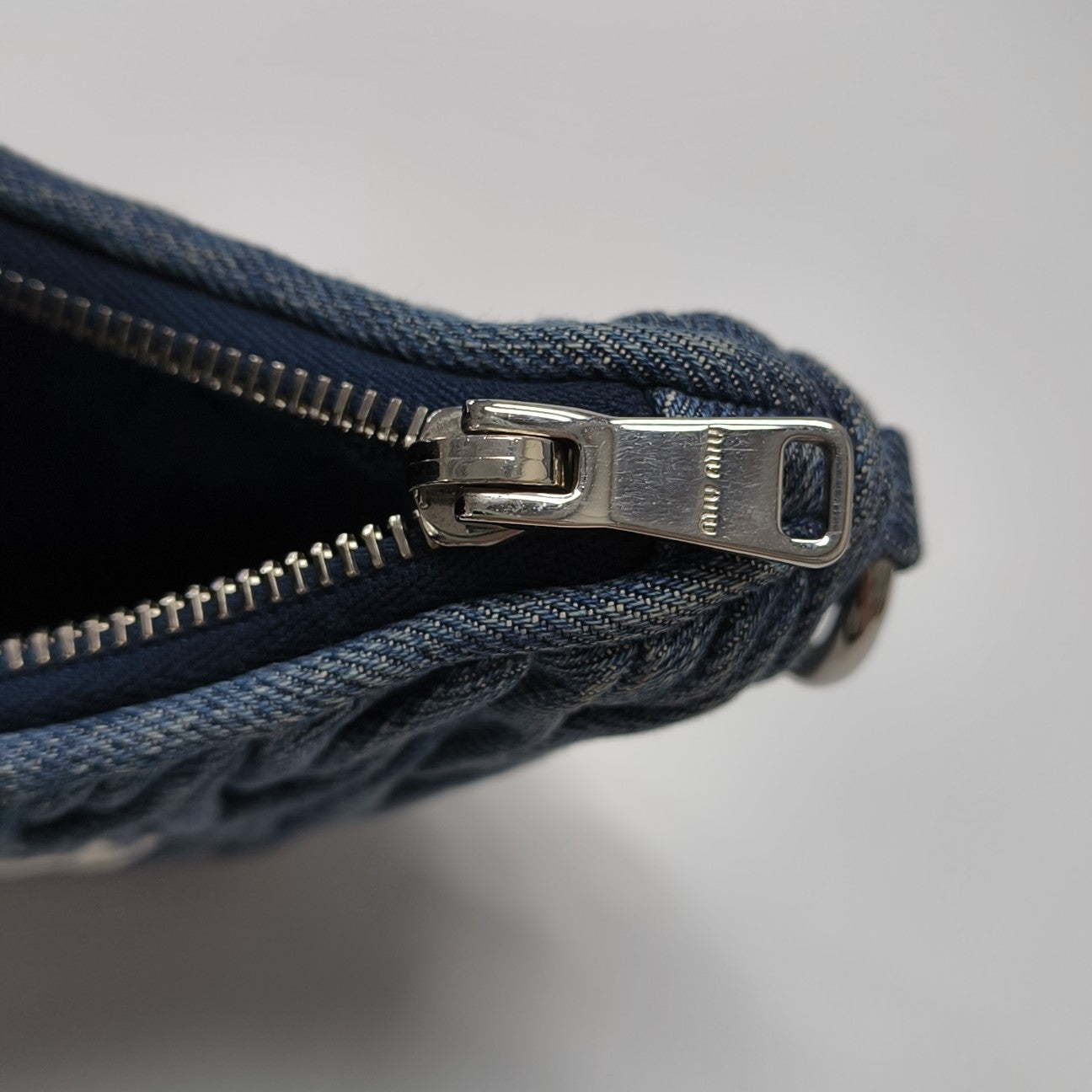 Quilted Denim Shoulder Bag Blue