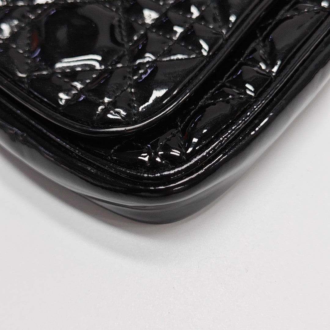 Lady Dior Small Cannage Patent Leather Black