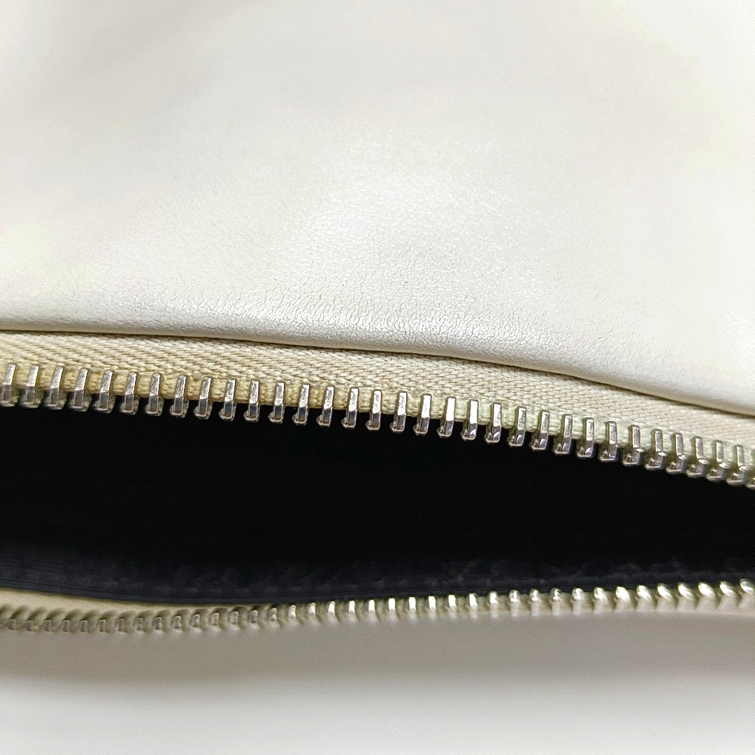 Authenticated pre-owned  Triangle Calfskin White - Crossbody Bag at Looply