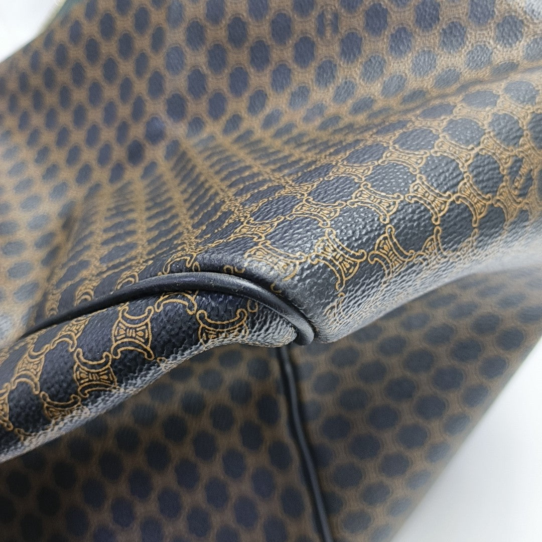 Coated Canvas Top Handle Bag Brown