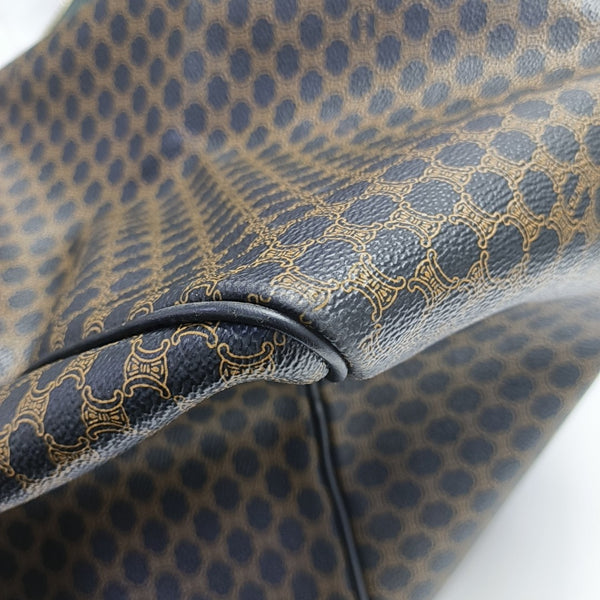 Coated Canvas Top Handle Bag Brown