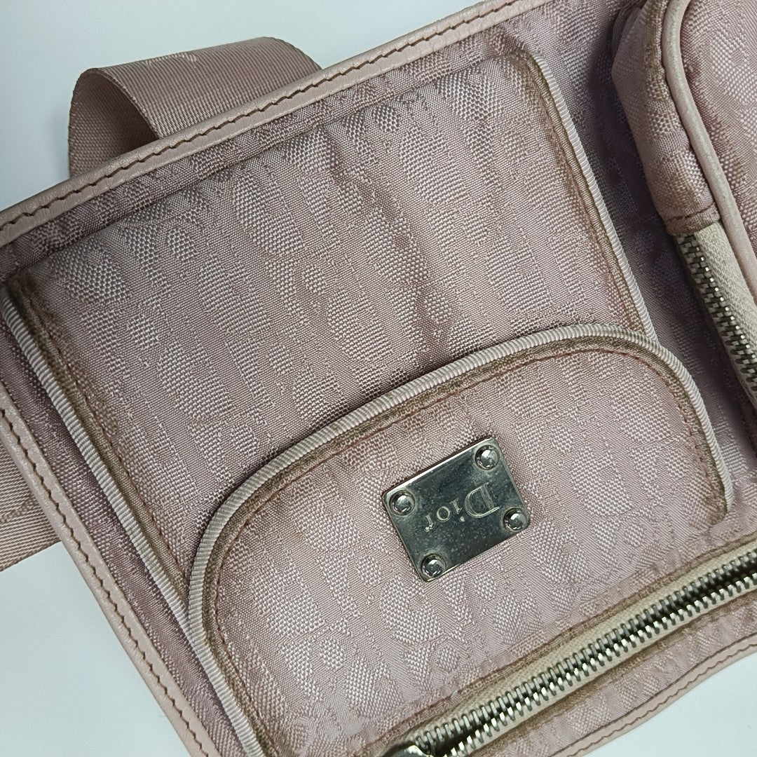Oblique Canvas Belt Bag Pink