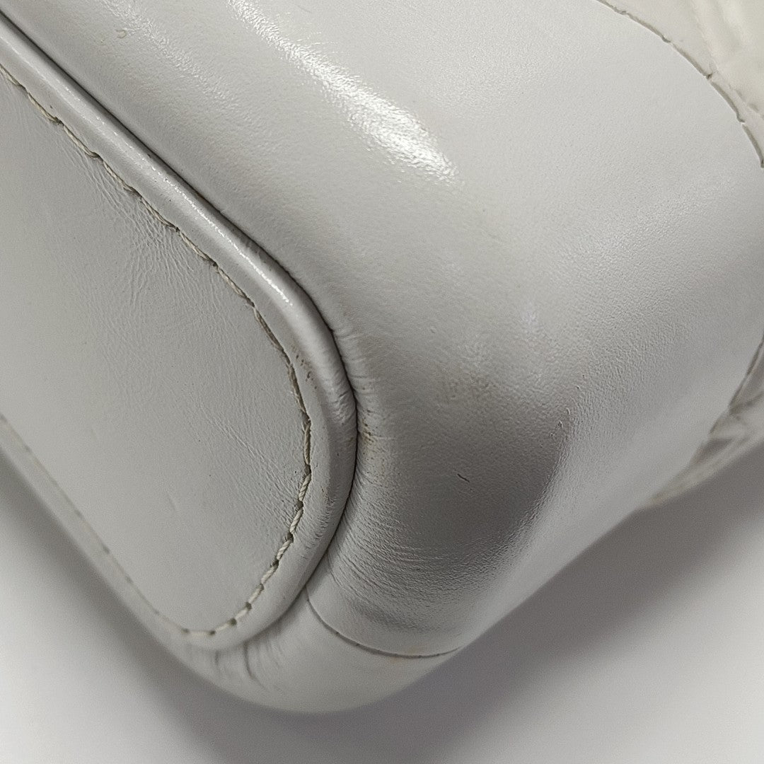 GABRIELLE Small Quilted Calfskin White
