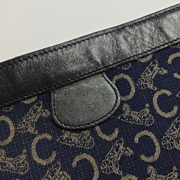 Coated Canvas Clutch Blue