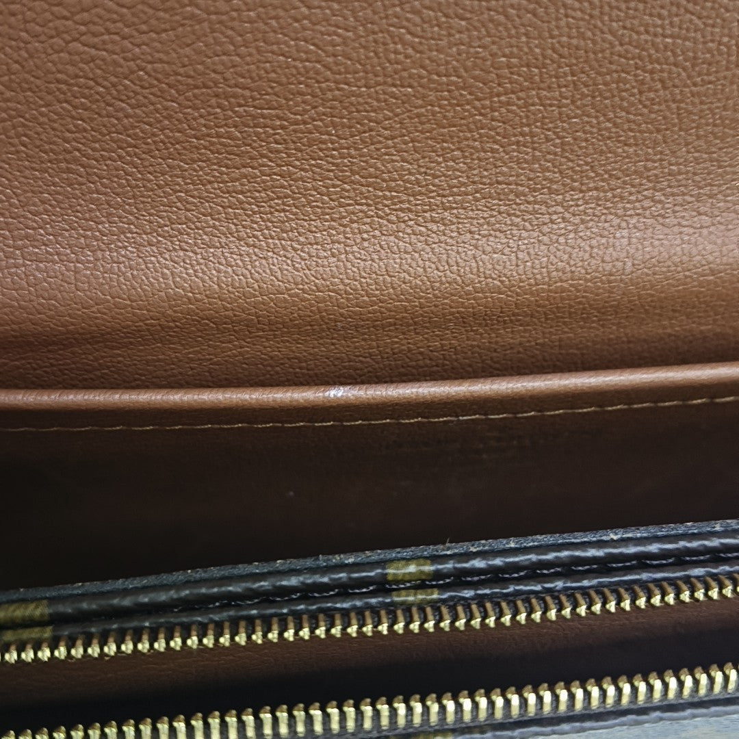 MARCEAU Monogram Coated Canvas Brown
