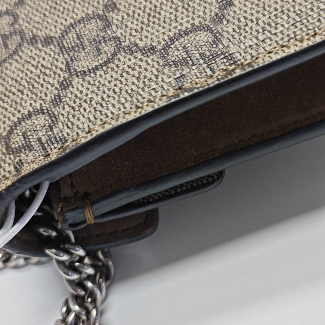 Dionysus Super Mini Monogram Coated Canvas Beige