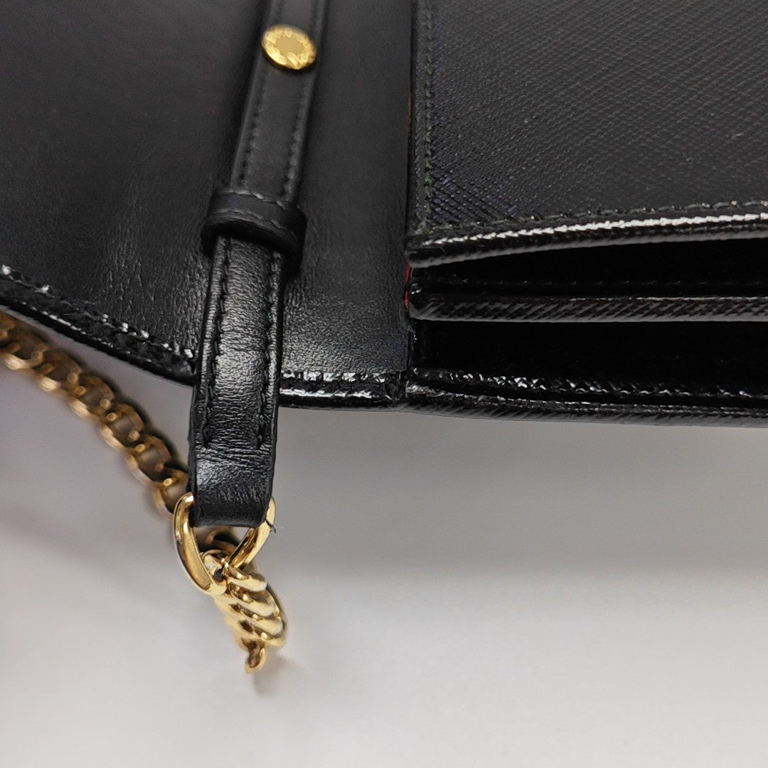 Saffiano Calfskin Shoulder Bag Black