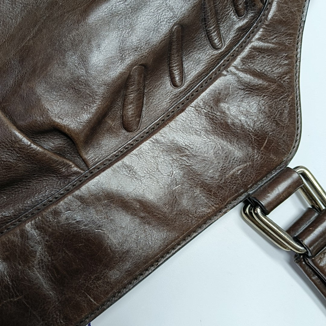 Calfskin Shoulder Bag Brown