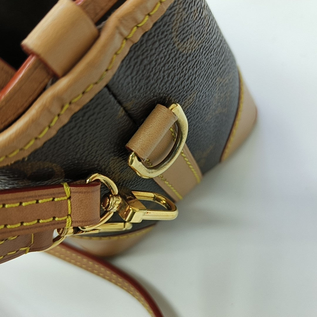 NOÉ Mini Monogram Coated Canvas Brown