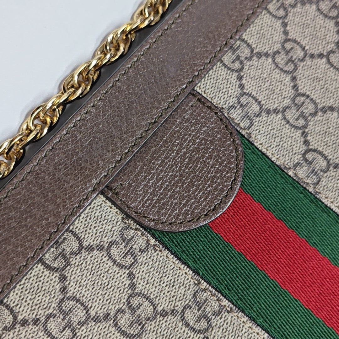 Ophidia Small Monogram Coated Canvas Beige