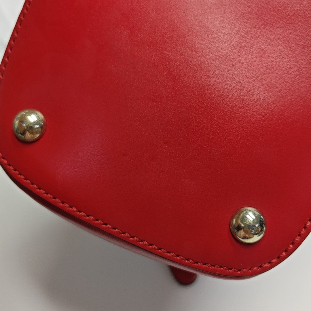Calfskin Top Handle Bag Red
