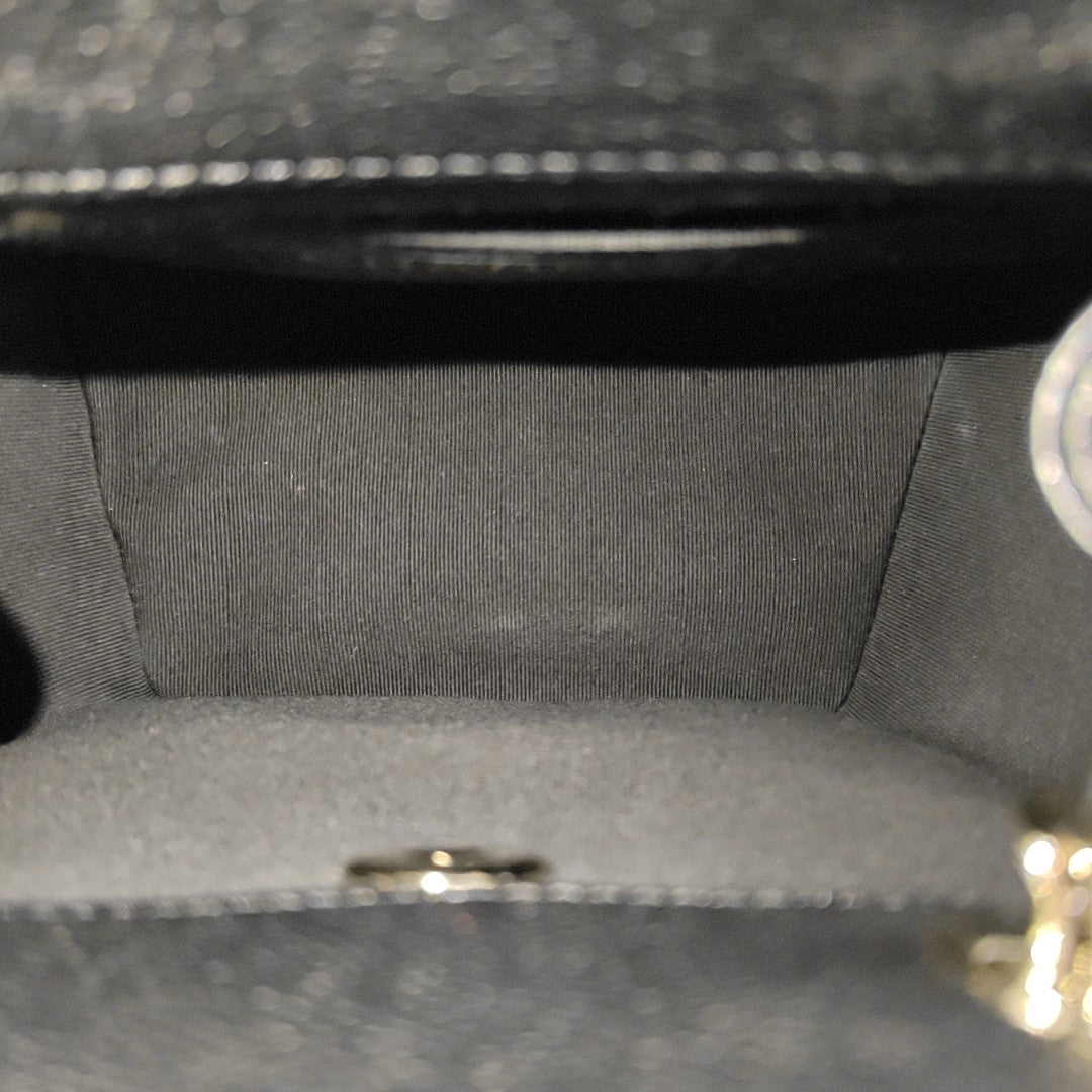 Small Quilted Grained Calfskin Black