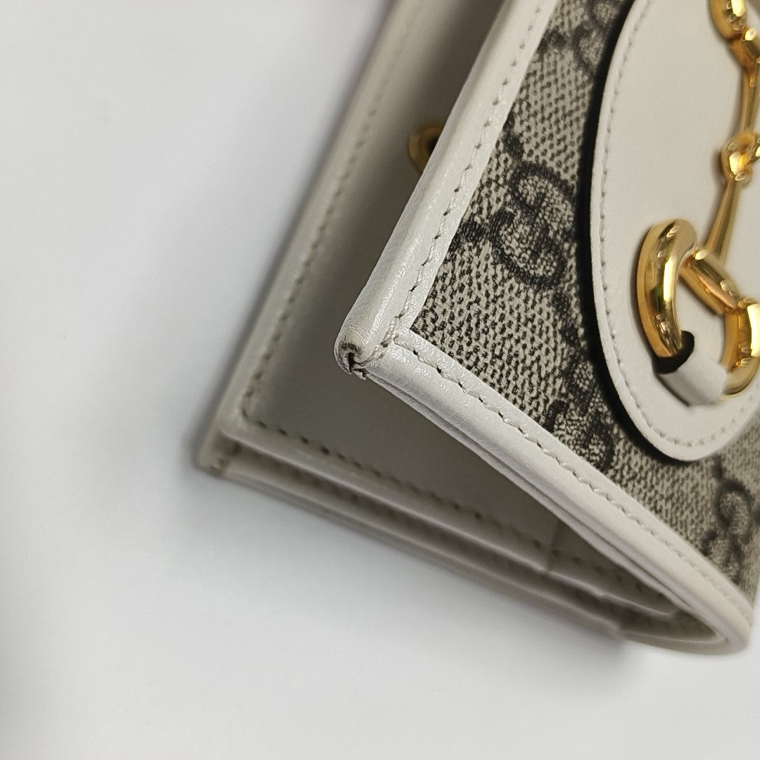 Horsebit 1955 Small Monogram Coated Canvas Beige Wallet