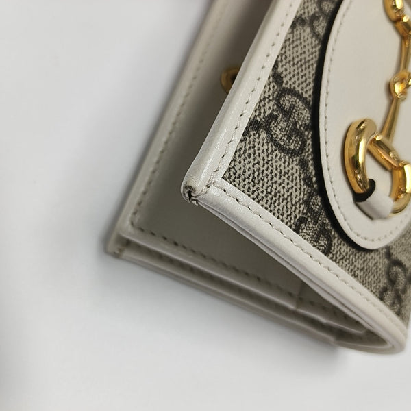 Horsebit 1955 Small Monogram Coated Canvas Beige Wallet