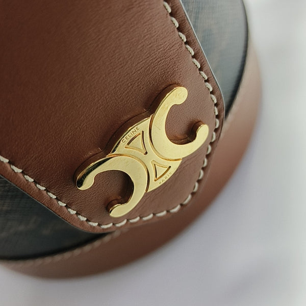 TRIOMPHE Small Coated Canvas Brown