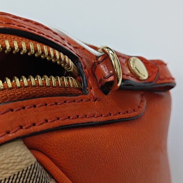 Coated Canvas Shoulder Bag Beige